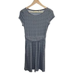 Boden Stretchy Viscose Dress Size‎ 6 Petite Pockets geometric Pattern